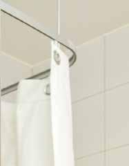 Dusch INR Duschdraperistång 1080 matt aluminium WC/DUSCH Ramona 800 mm skärmvägg med duschdraperistång, höjd 2100 mm.
