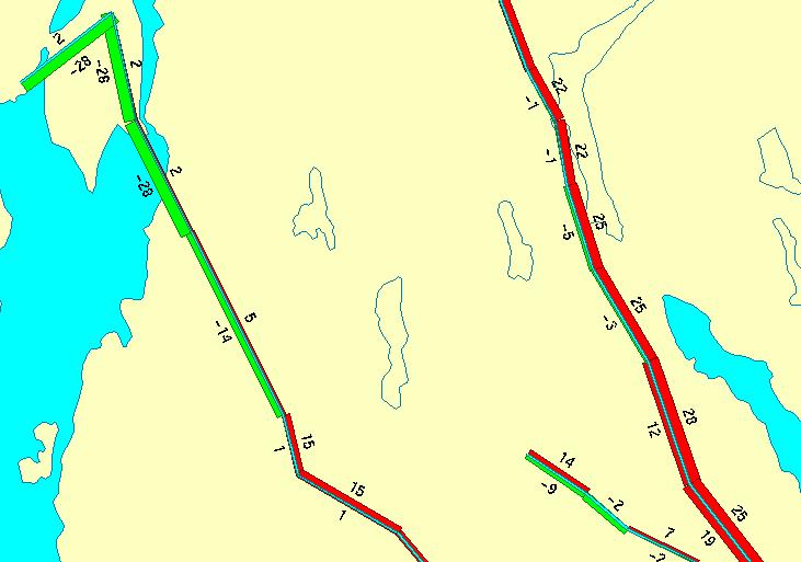 Passagerarflöden p-tåg och t-bana 2000 dygn okalibrerat, avvikelse från uppmätt i %, N
