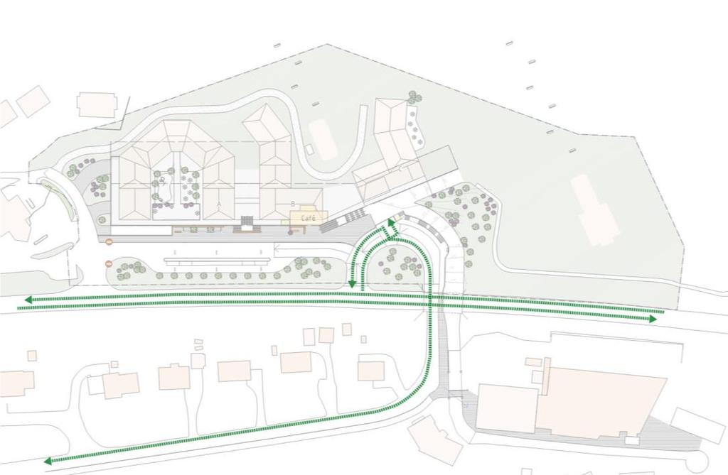 busshållplatserna/körytan, den typen av passage bör få stöd i utformningen av ytan för att skapa en trafiksäker passage. 4.1.
