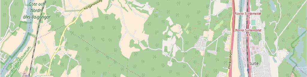 Utredningsområdet ligger i anslutning till