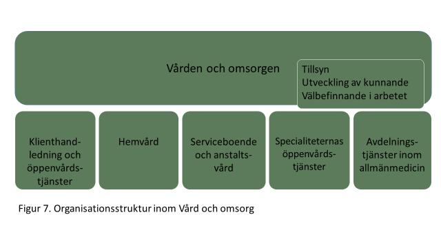 4. Organisationsstrukturen inom vården och omsorgen Vårdens och omsorgens verksamhet har organiserats enligt strategiska principer.