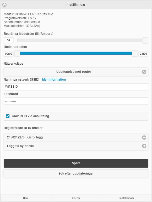 GLB WIFI Master / Aktivera/Inaktivera RFID GLB WIFI Master / Aktivera/Inaktivera RFID endast tillbehör GLB RFID Aktivera RFID För att aktivera RFID läsaren bockar man för valet Kräv RFID