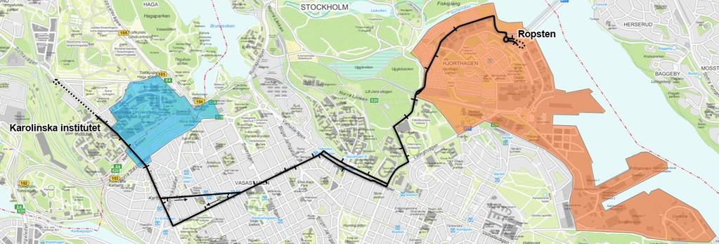 1. Införandet av en ny stomlinje Stomlinje 6 trafikstartade i december 2017 för att möta behovet av en attraktiv busstrafik i de snabbt växande stadsdelarna Norra Djurgårdsstaden och Hagastaden.