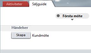 Klicka på knappen Skapa bredvid händelserna och dokumenten för att skapa dem. Du kan även klicka på händelsens eller dokumentets titel för att skapa dem.