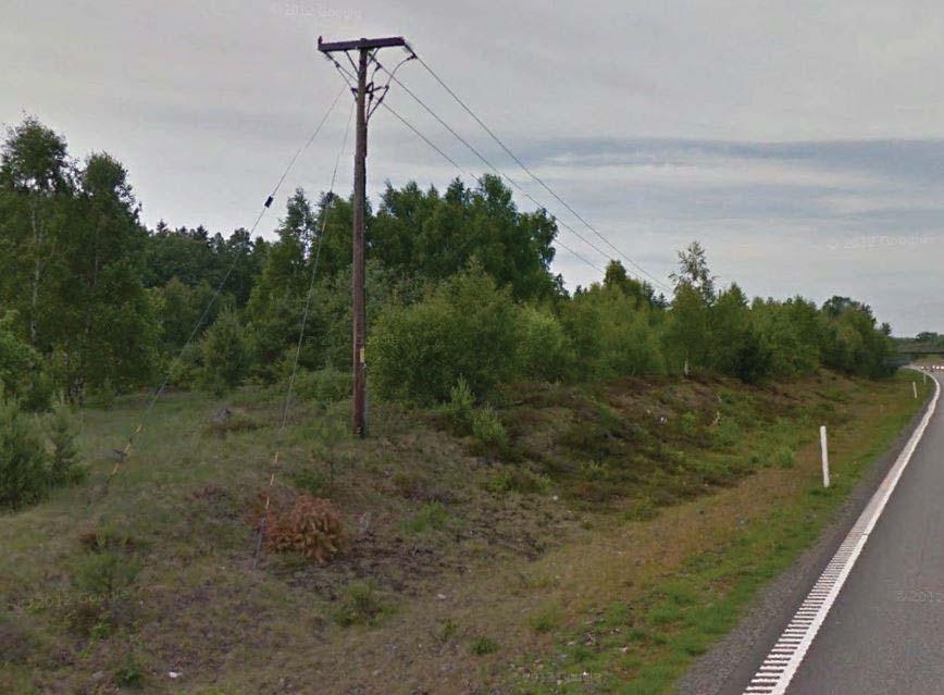 Figur 2, befintlig markkabel längs med