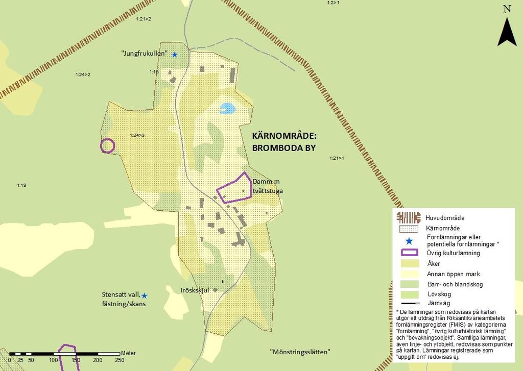 (Bromboda 1:13). I området finns även en jordbruksfastighet som genom hemmansklyvning uppfördes på platsen kring 1900 (Bromboda 1:7). Landsvägens gamla sträckning finns ännu kvar i området.