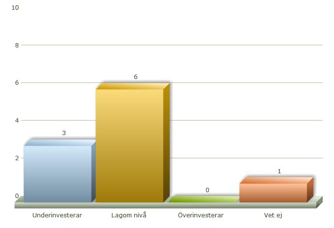 10. Anser ni att er organisation under- eller överinvesterar i energieffektiviseringsåtgärder?