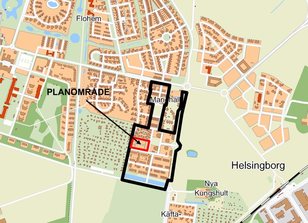Ändring av detaljplan(1283k-15950) för del av fastigheten Pålsjö 3:1 m fl, norr om Senderödsvägen, Mariastaden Helsingborgs stad Planområdets läge Planbeskrivning Upprättad den 18 juli 2016