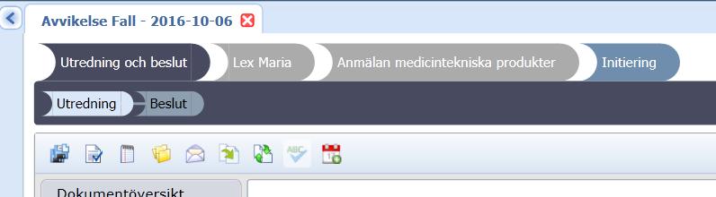 När man fattar beslut om Lex Maria, Lex Sarah eller anmälan om medicintekniska produkter, aktiveras respektive processteg när beslutet är fattat.