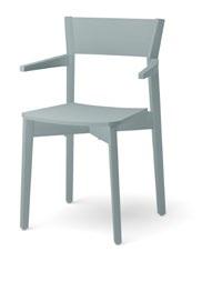 Stolen kan även kundbetsas i båda Sitthöjd: 45,5 cm ygåtgång 2 sitsar: 0,55 lpm träslagen. iss är stapelbar och levereras Sittdjup: 39,5 cm äderåtgång: 0,4 m² med stapelskydd.