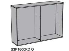 förvaring S3P1600KD Höjd 1134 mm, bredd 1600 mm, djup 400 mm. Förvaringen levereras knock-down. S3P1600KD öppen förvaring Mellansida i mitten som avdelar skåpet. Komplettera med inredning.
