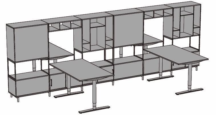 OB1809E med SAW/organiskt formad Oberonskiva inkl A-formade ben i massivt trä Spine med