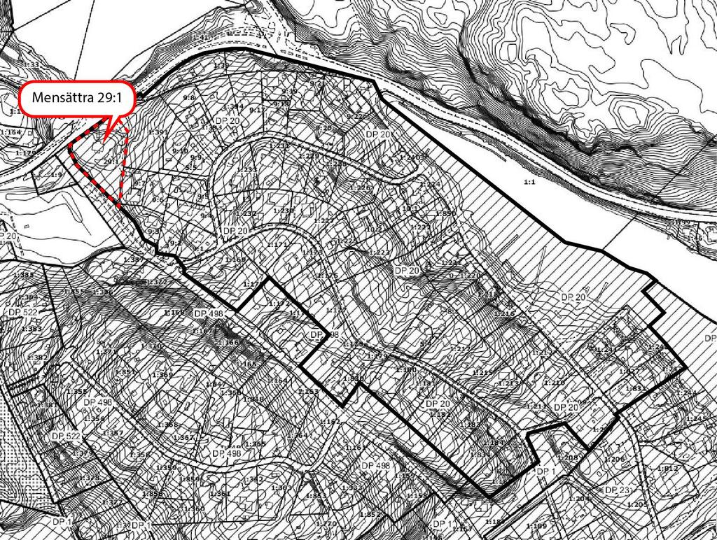 3 (7) Svart markering visar planområde för Dp 20. Röd, streckad markering visar planområde för aktuell planändring.