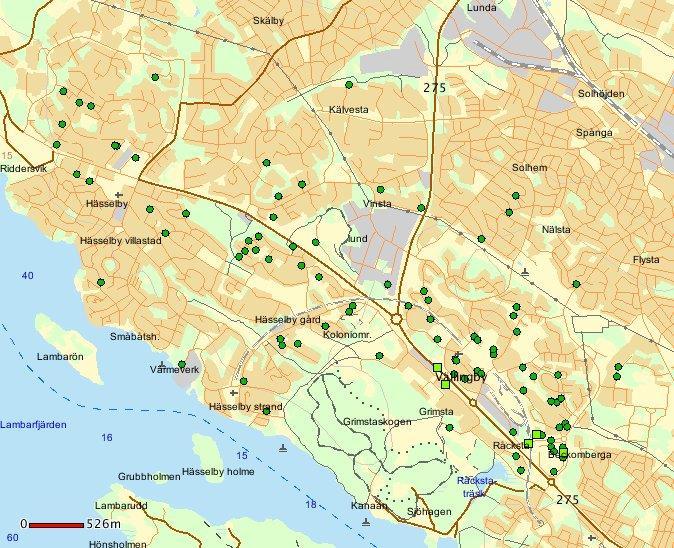 Kartan visar inbrott i bil under september-november 2018.
