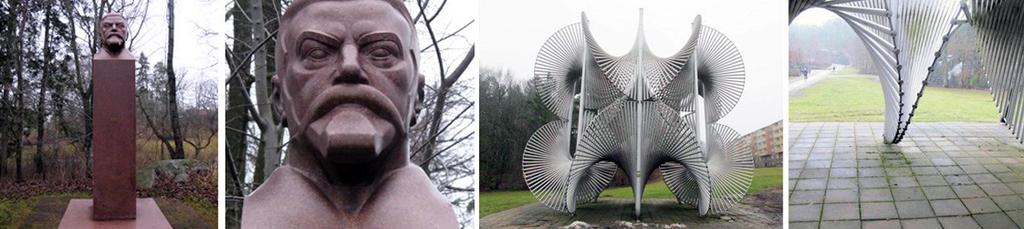 Verk 5528: Arkitekta skulpturum av Bertil Herlov Svensson Aluminiumskulptur, Fisksätra allé. Invigd 1976.