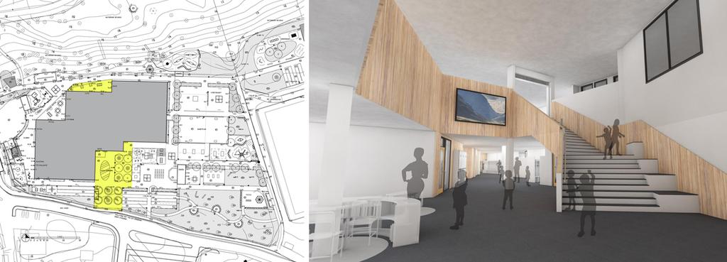 Placering: Boo gårds skola Situation: Skiss presenteras hösten 2018, invigning hösten 2021 Denna skola är väldigt ambitiöst planerad och arbetsgruppen, inkl.