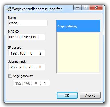 Starta Wago Configuration via Windows Startmeny CombiLab Wago Configuration. Programmet startas då upp med rutan som kan ses i figur 5.2. 3.