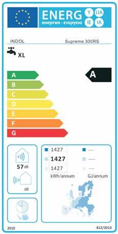 INOL SUPRM 300S U KOMMISSIONNS LGR ÖRORNING nr 803 200/30/U vad gäller energimärkning av varmvattenberedare Indol XL 58 Supreme 300S 078 078 078 a) Leverantör: Indol b) Modell: Supreme 300S c)