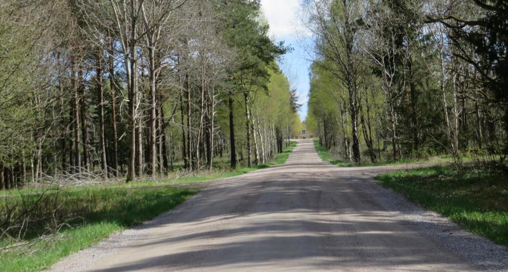 Den raka infartsvägen till gården Flädingstorp från väg 28 har troligen tillkommit under
