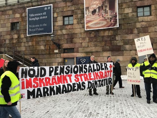 Demonstration i Stockholm Den 10 mars arrangerade SEKO klubb 111, en demonstration i Stockholm mot höjd pensionsålder och inskränkningar i strejkrätten.