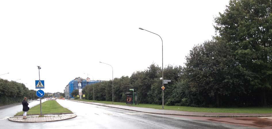 Planområdet sett från Råbyvägen söderut i augusti 2014. Planområdet sett från Väktargatan.