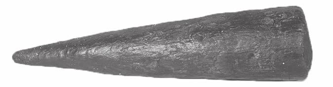 vraket Fig. 6.13. Skotthålsproppar består av koniska trästycken som användes för att täta skrovet efter fientlig beskjutning. De bankades helt enkelt in i kulhålen med spetsen först.
