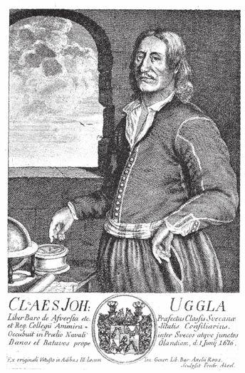 riksäpplet Fig. 2.2. Gravyr efter målning av amiral Claes Uggla, en person som nått hjältestatus i historieböckerna. Efter Kuylenstierna 1908:126.