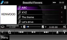 CD/Audio och Visual Files/iPod/App-användning USB-enhet och ipod Skärmbilden nedan gäller USB-enheter. Det kan se annorlunda ut på en ipod.