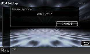 CD/Audio och Visual Files/iPod/App-användning Inställningar för ipod/iphoneanslutning 1 Tryck på [ipod Connection Setup] på skärmen ipod-inställningar. Inställningsskärmen för ipod-anslutning visas.