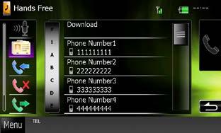 Bluetooth-kontroll *1 Du kan sortera listan så att den börjar med den bokstav du trycker på.