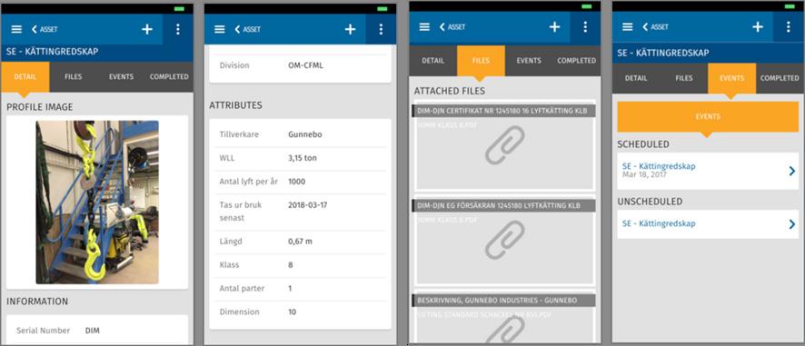 Övriga komponenter RFID HF - 13,56 MHz RFID RFID är en trådlös streckkod som gör det enklare att identifiera ditt lyftredskap.