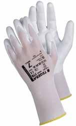 ESD HANDSKAR / LÄTT ARBETE TEGERA 777 Syntethandske, PU, handflatedoppad, nylon, 18 gg, slät doppning, Cat.