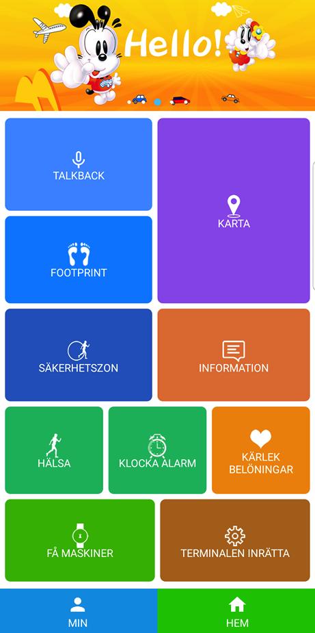 3:2 Introduktion av SeTracker app main interface huvudskärm Fyll i din inloggning och lösenord Logga in och öppna main interface första sidan 4. Liberi klockans funktioner: 4:1. Röstmeddelande.