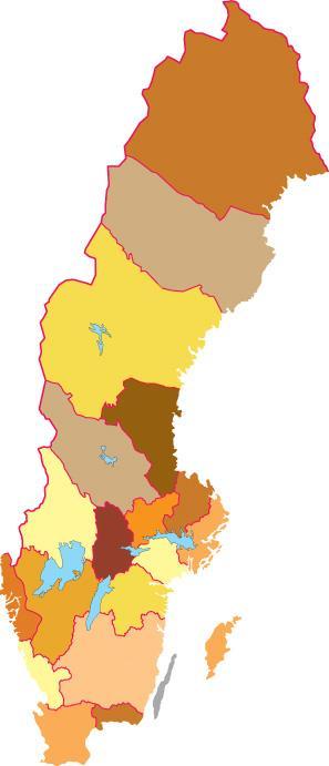 3. Mittsvenska Klubbar: 40 Medlemmar: 6 059 Tävlingar: 122 4. Gävleborg Klubbar: 34 Medlemmar: 5 871 Antal tävlingar: 138 5.