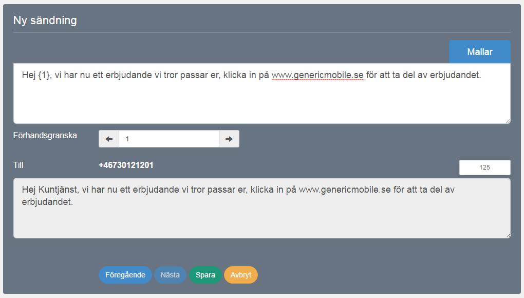 Starttid: Välj att meddelandet ska skickas direkt eller ange en tidpunkt då sändningen ska genomföras. Giltighetstid: Antal minuter du vill att ett skickat meddelande ska leva.