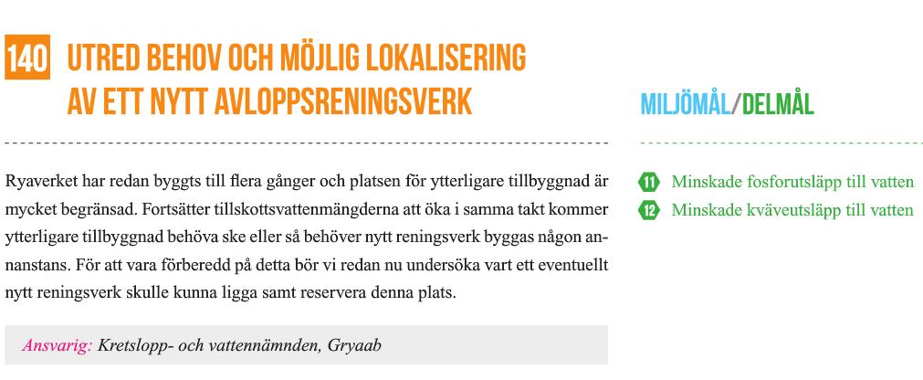 reningsverket kommer att bli allt större i takt med att fler människor bosätter sig i Göteborg.