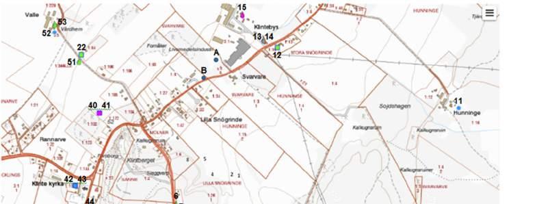 Klintebys stenbrott Planerat stenbrott Snögrinde stenbrott Planerat stenbrott Figur 30: Uppgifter om borrade brunnar i närheten av planerat stenbrott (karta källa: SGU:s Kartvisare/Brunnar,