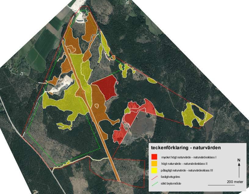 Cirka 41 ha (18 %) av fastigheten Klinte Klintebys 1:5 har höga eller mycket höga naturvärden (motsvarande klass II och I) enligt den detaljerade inventering från 2017.