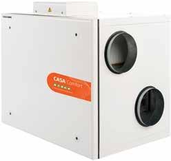 Swegon CASA R5 Comfort Luftflödesområde 30-122 l/s Ecodesign energi klass A* Värmeväxlarens temperaturverkningsgrad: upp till 86% Kyl- och värmeåtervinning Snabb installation och injustering Minimala