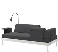 76 DELAKTIG 2-sits soffa med sidobord 5995:- TALLMYRA vit/svart klädsel: 78% bomull, 22% polyester. Design: Tom Dixon. B149 D84, H79cm. 692.596.