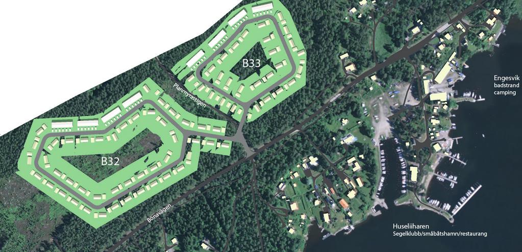 Inriktning och markanvisningsområden Inriktning för markanvisningsområdena är en blandning av kommunala villatomter och gruppbebyggda småhus och mindre flerfamiljshus i 1-3 våningar (parhus, radhus