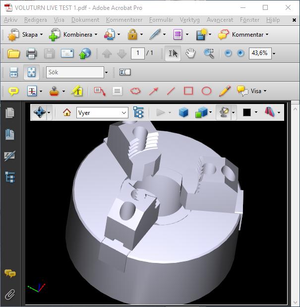 EXPORT 3D PDF EXPORT Nu kan du även exportera modeller som 3D PDF filer.
