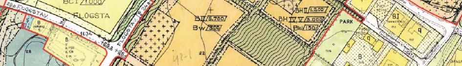 Gällande detaljplan (Detaljplan för Flogsta-Ekebyområdet, Pl 92 F) med det föreslagna
