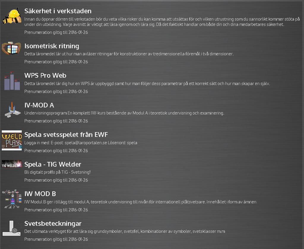 2. Kurser Här möts du av de utbud av kurser som skolan abonnerar