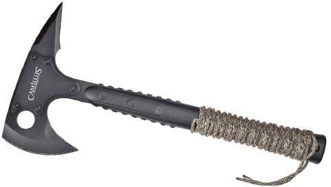 Rutmönstrat handtag av glasfylld nylon är extremt starkt och lätt och ger yxan en bra balans med gott grepp även i väta. Ballistiskt nylonhölster med bälteshälla. Totallängd 320 mm.