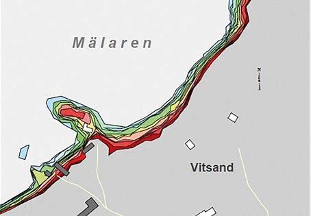 Bilderna nedan av områdena Bockholmssättra och Vitsand utmed Mälaren visar de områden i Salem med befintlig bebyggelse som ligger lägre än 2,7 meter ovanför havsnivån (färg ljust blå till ljust röd).