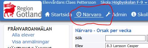 Bilaga 1 Närvaro orsak per vecka För att ta fram närvaro orsak per vecka gör du så här (gäller mentor,