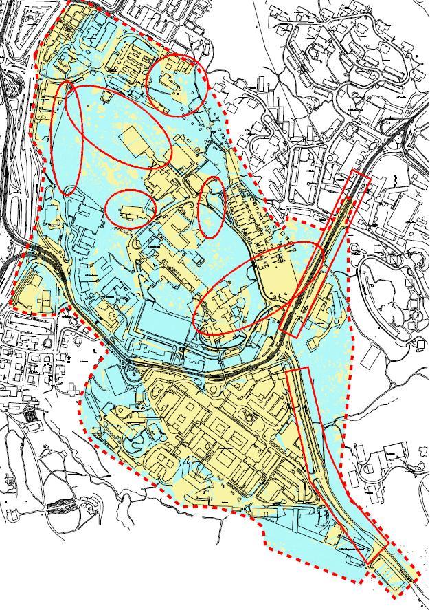 Inga utströmningsområden olämpliga för byggnation hittades inom programområdet. Flera av ytorna som redovisas som utströmningsområden (bild 6) är idag redan bebyggda.