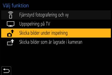 Wi-Fi/Bluetooth Skicka bilder När du skickar bilder väljer du först [Ny anslutning] och sedan vilken metod du vill använda för att skicka bilderna. [Inst.