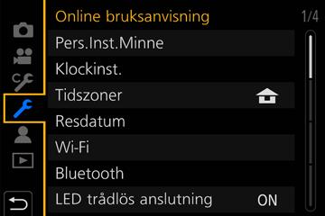 Grunder Ställa in menyn Menyinställningar kan göras antingen med knappar eller pekskärmen.